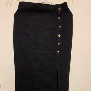 Black pencil skirt with slit - size S, Zara